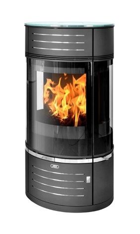 Печь-камин ABX Atrium 6, черная сталь, с верхней плитой - стекло в Нефтеюганске